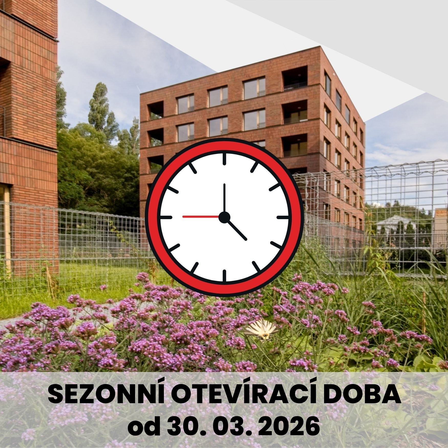 Sezonní otevírací doba platná od 30. 03. 2026