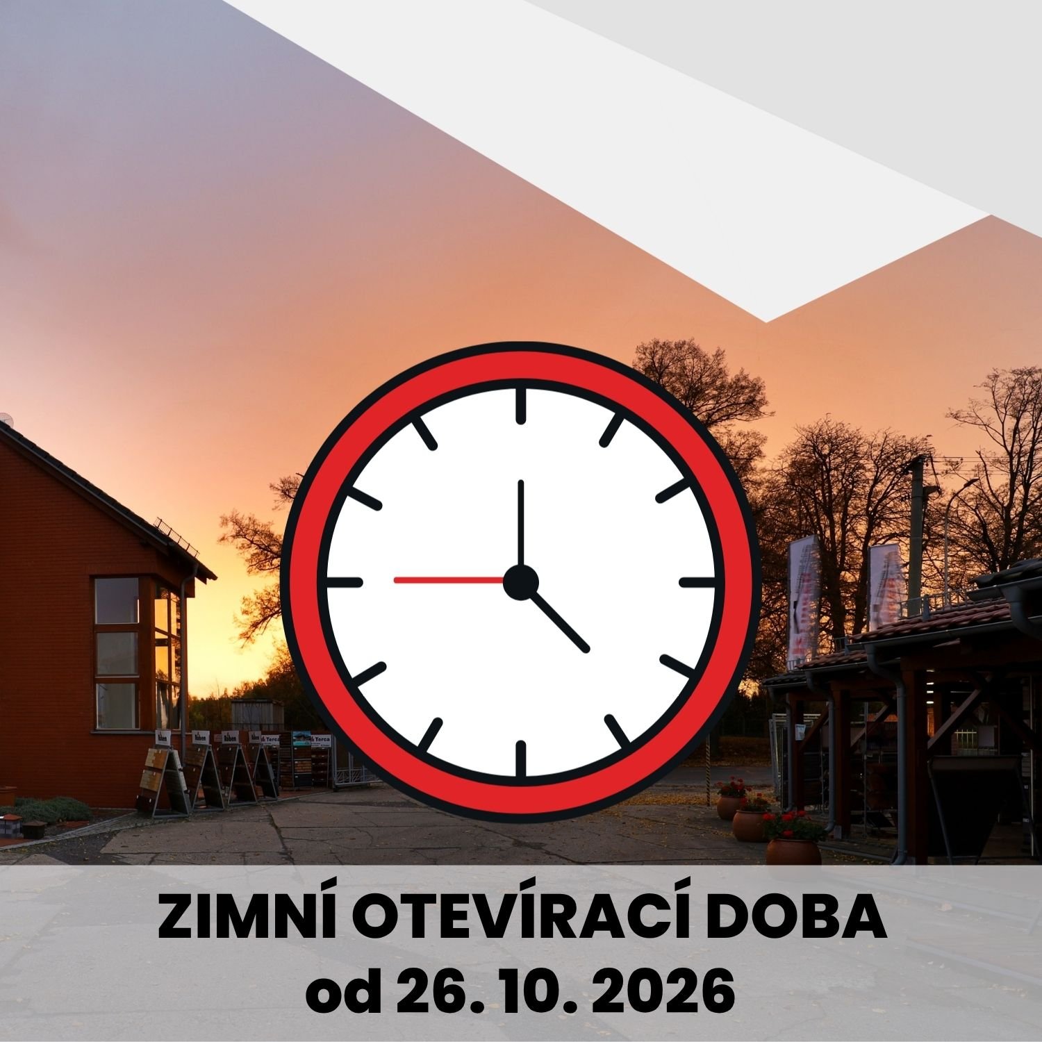 Sezonní otevírací doba platná od 26. 10. 2026